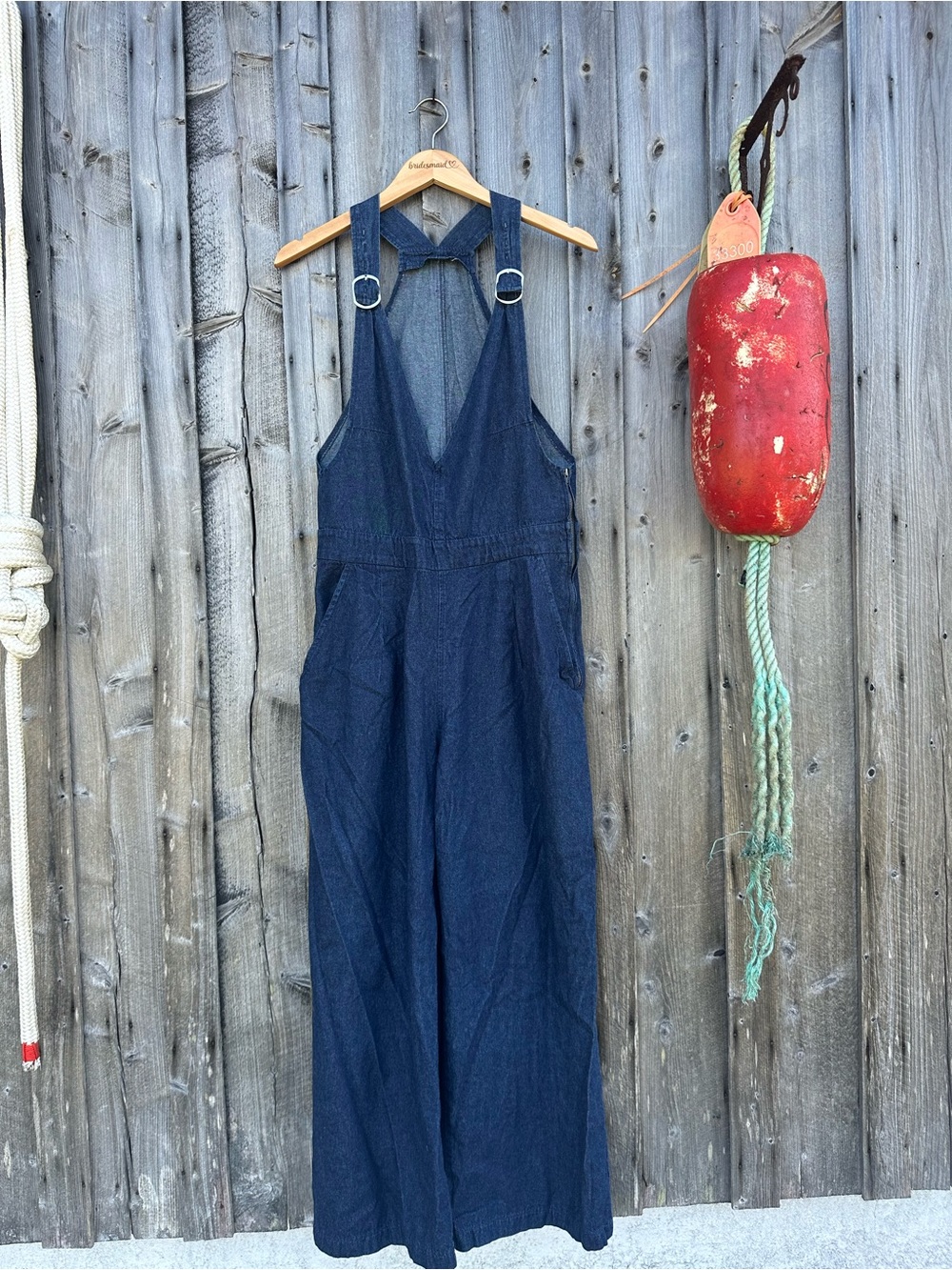 Dark Blue Denim Jumper Jeans Overalls - Women's